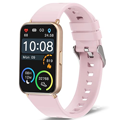 DoSmarter Fitness Tracker with 7/24 Heart Rate Blood Oxygen Monitor, Step Calories Counter Sleep Tracking Smartwatch with 7-Day Battery Life, Fitness Watch for Women Men, Sakura Pink