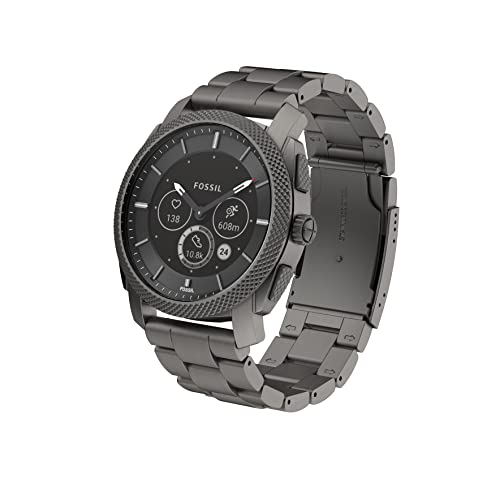 Fossil Machine Gen 6 Hybrid 45mm Stainless Steel Smart Watch, Color: Smoke (Model: FTW7070)