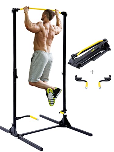 Korser 3 in 1 Foldable Pull Up Bar Station,Free Standing Pull Up Dip Bar Station,Portable Strength Training Pull Up and Push Up Bars,Calisthenics Equipment for Travel Home Gym Workout and Outdoor