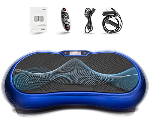 Vibration Plate Exercise Machine-SPORFIT 4D 180 Level Power Plate w/Remote and Bluetooth,Whole Body Workout Vibrating Platform for Weight Loss/Rehabilitation