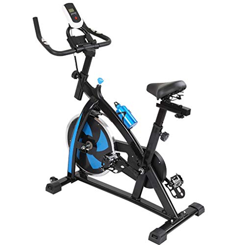 Stationary Exercise Bike for Home – Indoor Cycling Bikes Excersize Bike with Comfortable Seat, Cushion Belt Drive, Ipad Holder & LCD Screen Display Cardio Workout Fitness Machine