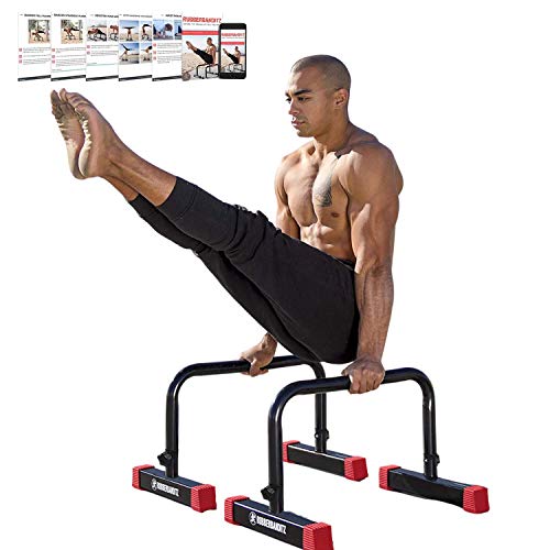 Rubberbanditz Parallettes Push Up & Dip Bars | Heavy Duty, Non-Slip Parallette Stand for Crossfit, Gymnastics, & Bodyweight Training Workouts