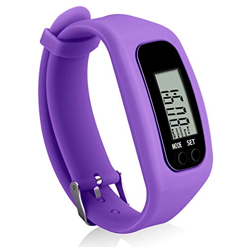 Bomxy Fitness Tracker Watch ,Simply Operation Walking Running Pedometer with Calorie Burning and Steps Counting Easy use Step Tracker (PURPLE-3J614 )