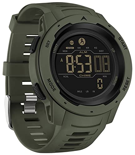 findtime Digital Watches for Men Pedometer Step Calorie Counter Watch 5ATM Waterproof Sport Military Tactical Watch Stopwatch Countdown Alarm Sports Distance Record Hiking Running Watch