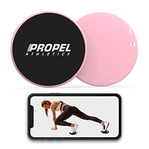 PROPEL ATHLETICS | Set of 2 Premium Core Sliders with Free Workout Video & Travel Bag | Dual Sided for Hardwood or Carpet | Ab Workout Equipment | Gliding Discs | Sliders for Working Out