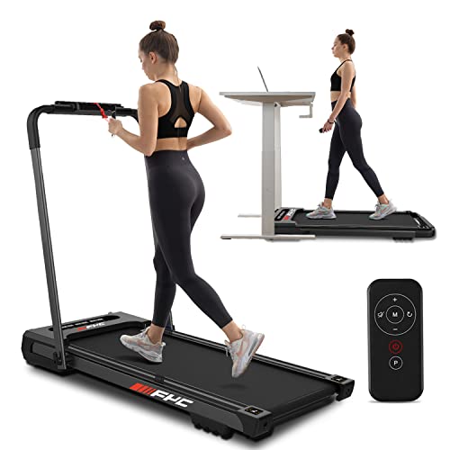 FYC Under Desk Treadmill for Home 2-in-1 Folding Treadmill 2.5HP Compact Treadmill Exercise Workout Electric Foldable Running Machine Portable Treadmill for Walking, Installation-Free