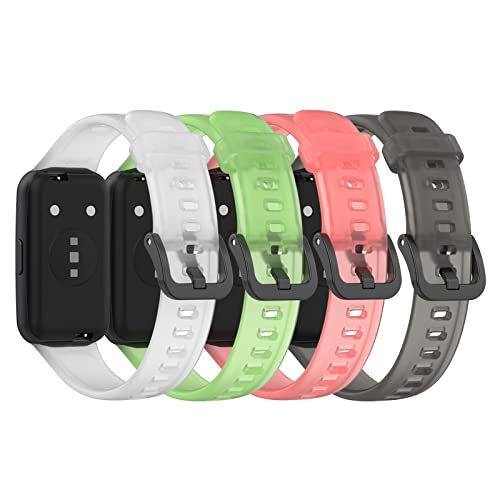 BabyValley Watch Bands Compatible for FITVII Slim Fitness Tracker, Colorful Transparent Replacement Wristband Adjustable Accessory Bands Strap for FITVII Slim Fitness Tracker Women Kids (4 Pack B)
