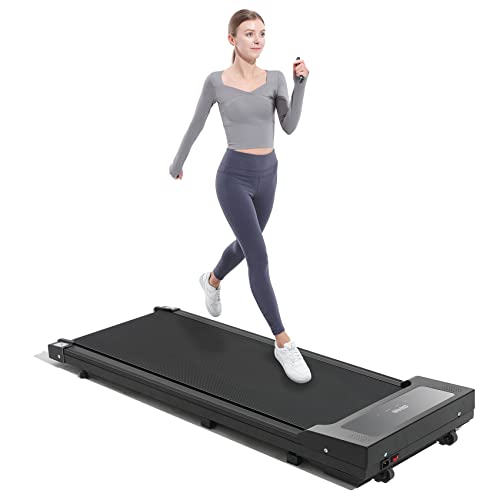 Veclory Under Desk Treadmill Walking Pad Desk Treadmill Slim Walking Running Jogging Machine for Home Office Exercise Remote Control LCD Display Portable