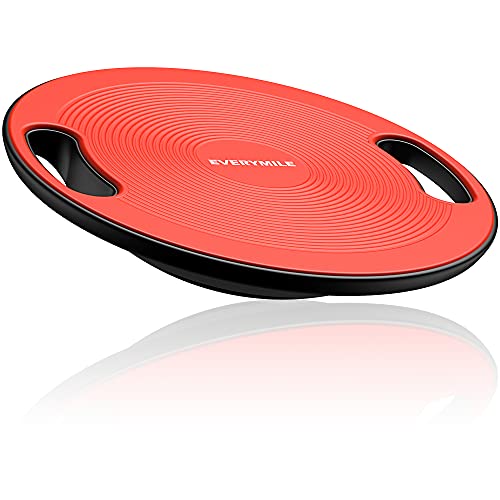 EVERYMILE Wobble Balance Board, Exercise Balance Stability Trainer Portable Balance Board with Handle for Workout Core Trainer Physical Therapy & Gym 15.7″ Diameter No-Skid Surface