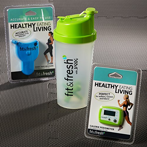 Jaxx Fitness Value Set with Shaker Cup, Pedometer, and Body Tape Measure