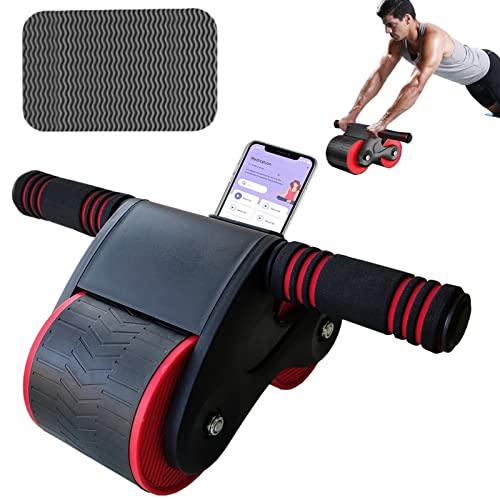 Ab Roller, Automatic Rebound Abdominal Wheel, 2023 New Exercise Roller with Knee Mat, Ab Wheel Roller for Core Workout for Home, Gym, Women Men or Beginners