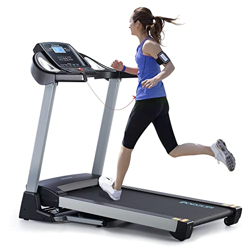 BORGUSI Treadmill with 15% Auto Incline and Bluetooth Speaker, 3HP Electric Folding Treadmill Up to 10MPH Speed Running Machine with 20″ Wide Tread Belt and 15 Preset Programs LCD Display for Home Use