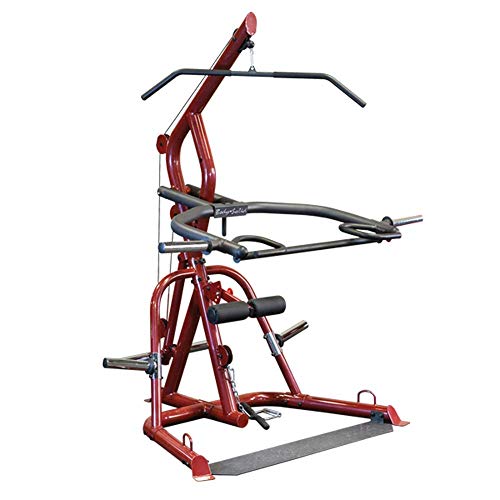 Body-Solid GLGS100 Corner Leverage Gym for Strength Training, 3 Station Exercise Equipment,Red