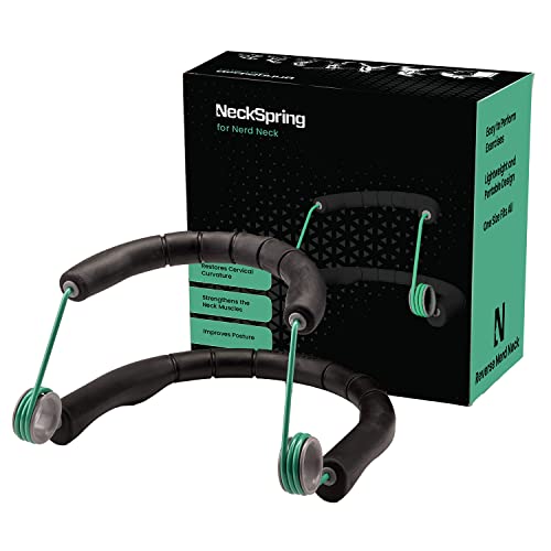 Portable Neck Strengthener by NeckSpring, Relieves Neck Pain, Restore Cervical Curvature, Improves posture; and Reverses Nerd Neck