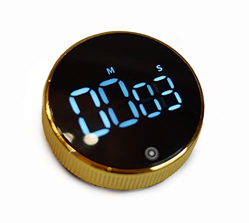 DRECO Magnetic Kitchen Timer: Black an Gold, Large LED Digital Display, Easy to use, Countdown and countup, Adjustable Volume.