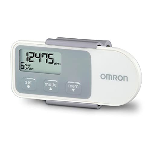 Omron Tri-Axis Alvita Pedometer – Step and Activity Tracker – White, HJ-320