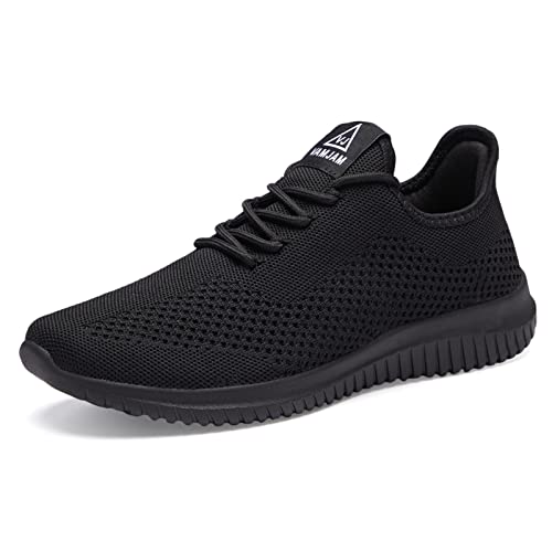 BXYJDJ Men’s Running Shoes Walking Trainers Sneaker Athletic Gym Fitness Sport Shoes Lightweight Casual Working Jogging Outdoor Shoe Allblack Size13
