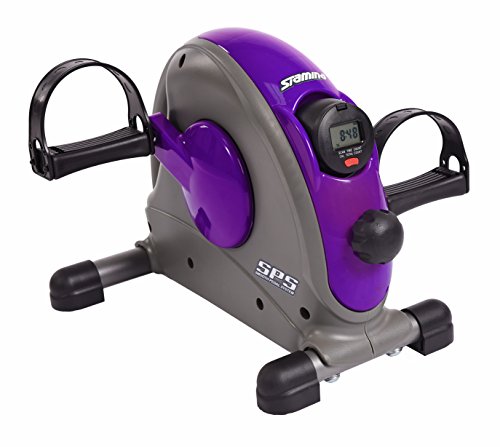 Stamina Mini Exercise Bike with Smooth Pedal System – Portable Pedal Exerciser – Cardio Equipment Fitness Bike – Stationary Bike for Home Workout – Purple