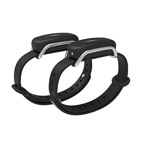 BOND TOUCH in Black – Pair of Bracelets – Long Distance Connection Bracelets (Black/Silver)