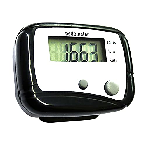 Digital Pedometer, Multi-Functional Battery-Saving ABS Portable Walking Counter for Walking Men & Women Black One Size
