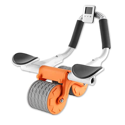 Automatic Rebound Abdominal Wheel with Timer – Ab Abdominal Exercise Roller Elbow Support – Abs Roller Wheel Exercise equipment (Orange)