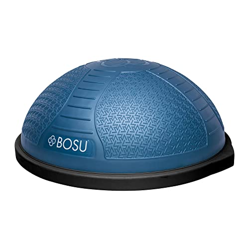 Bosu Home Balance Trainer for Strength, Flexibility, Cardio Workouts with Built to Last Burst Resistant Material, 6 Nonskid Feet, and Hand Pump, Blue