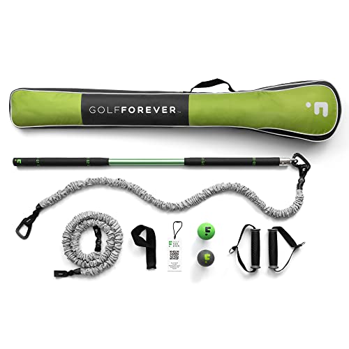 GolfForever Swing Trainer Aid & Kit Proven by Golfer Scottie Scheffler | Premium Golf Training Aid Equipment to Improve Strength Flexibility & Golf Swing Posture | Includes 30Day Training Video Access