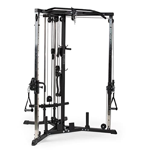 Titan Fitness Plate-Loaded Functional Trainer Cable Crossover Machine, Rated 600 LB Weight Capacity, LAT Tower Low Row Upper Body Specialty Machine