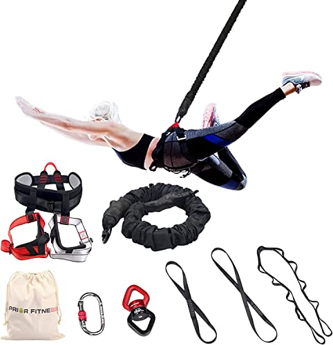 PRIOR FITNESS Bungee Fitness Equipment Set Yoga Cord Rope Resistance Bands Dance Rope Exercise At Home Gym Suspension Trainer Professional Training (Large(135-200 pounds))