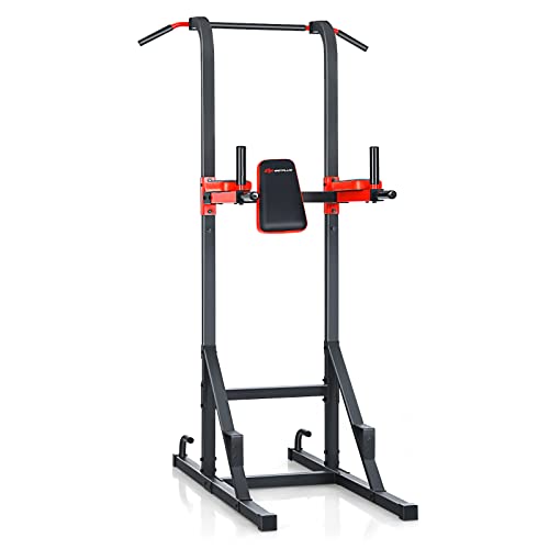 Goplus Power Tower Pull Up Bar Dip Station, Multi-function Dip Bars Stand Workout Equipment for Full-body Home Gym Fitness Exercise Strength Training