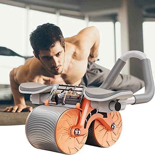 Automatic Rebound Ab Wheel Roller with Elbow Support Silence Abdominal Wheel Trainer for Home Exercise Gym Fitness Equipment