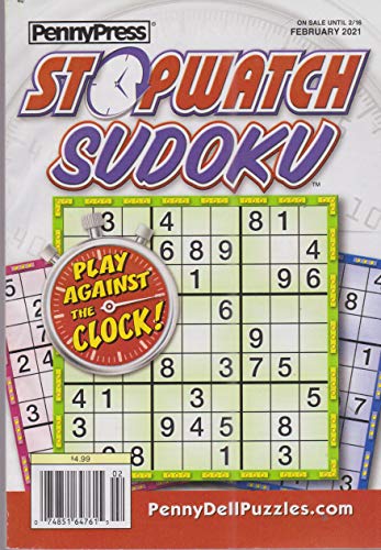 Penny Press Stopwatch Sudoku Magazine February 2021