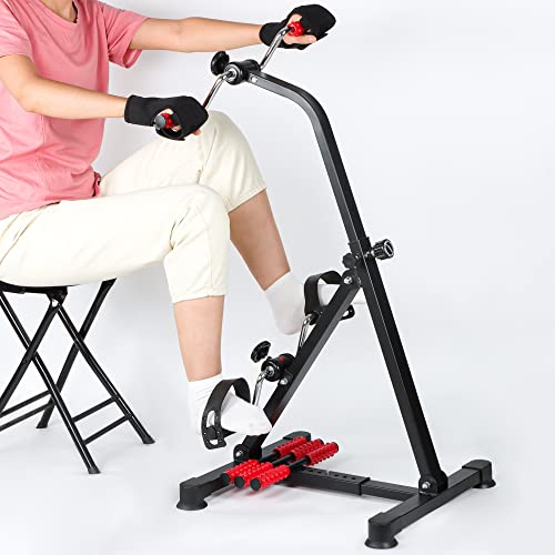 REAQER Pedal Exerciser Bike Hand Arm Leg and Knee Stroke Recovery Equipment for Seniors, Elderly physical therapy sit exercise