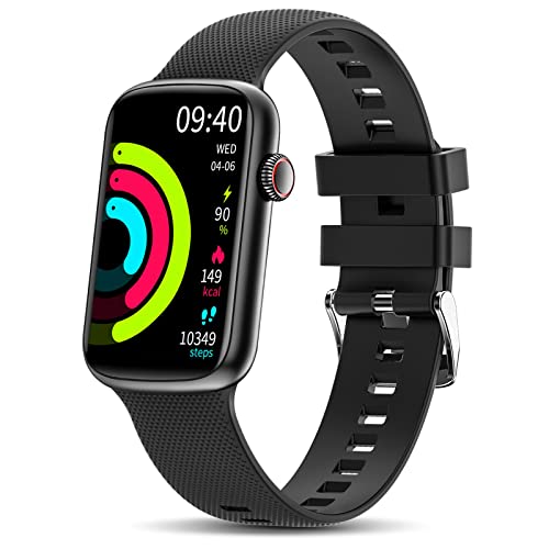 YoYoFit Health and Fitness Tracker with 24/7 Heart Rate, Blood Pressure, Blood Oxygen SpO2, Step & Sleep Tracking, IP68 Waterproof Activity Trackers and Smart Watches for Women Men, Black