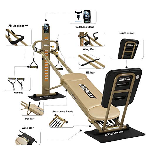 GR8FLEX High Performance Gym – Golden XL Model with Total Over 100 Workout Exercises