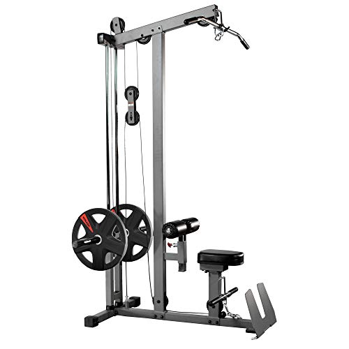 XMark LAT Pull Down and Low Row Cable Machine, Heavy Duty LAT Machine with High and Low Pulley Stations, Row Machine, Upper Body Machine