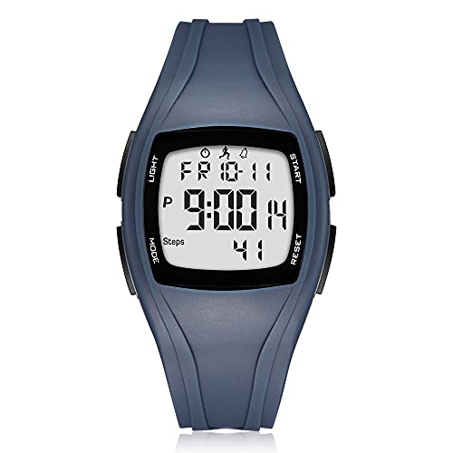 Digital Sports Wristwatch for Outdoors Waterproof with Step Counter 3D Pedometer Countdown Stopwatch Alarm with LED Backlight