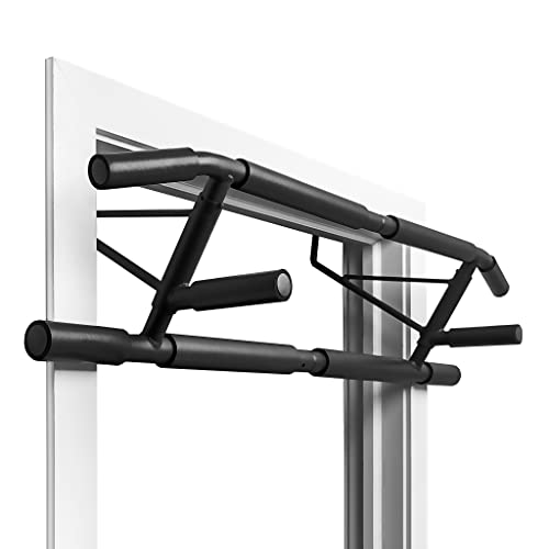 AmStaff Fitness Doorway Pull Up Bar, Portable Multi Grip Chin Up Bar for Home, Foldable Strength Training Pull-Up Bar for Door Frame, Hanging Bar – 450lbs Weight Capacity