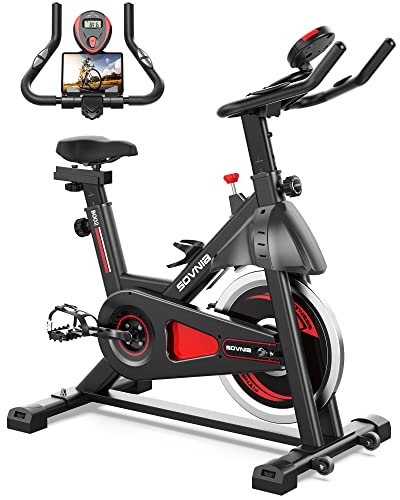 Sovnia Exercise Bike-Stationary Indoor Cycling Bike for Home 270 Lbs Weight Capacity, Comfortable Seat Cushion and iPad Holder