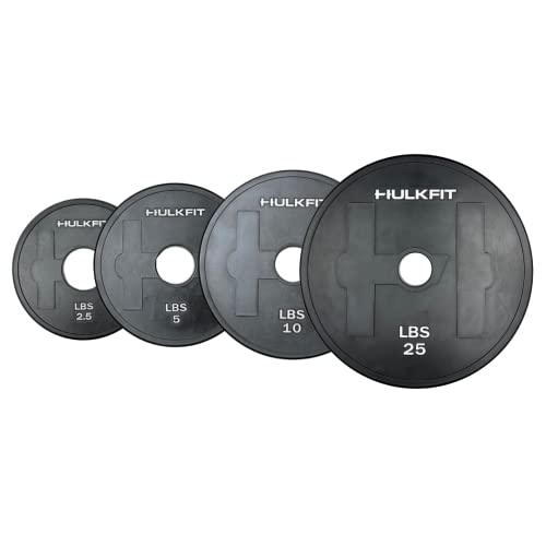 HulkFit Adjustable Rubber Coated Steel Dumbbell Weight Change Plates for Weightlifting and Strength Training (5lbs, Pair)