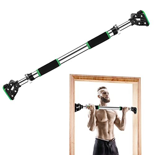 EVOLVEOVER Door Frame Pull Up Bar for Doorway No Screw Portable Pullup Chin Up Bar Indoor Adjustable Strength Training Pull-up Bars for Home Workout Max Load 440IBS Fit 28.3”- 36.2″ Doorframe