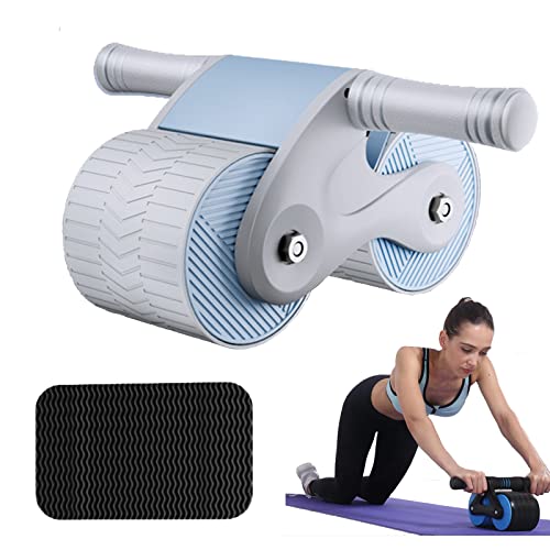 Automatic Rebound Abdominal Wheel,Springback Wheels Roller Domestic Abdominal Exerciser with Knee Mat,Roller Wheel Exercise Equipment for Core Workout, Ab Wheel Roller for Home Gym