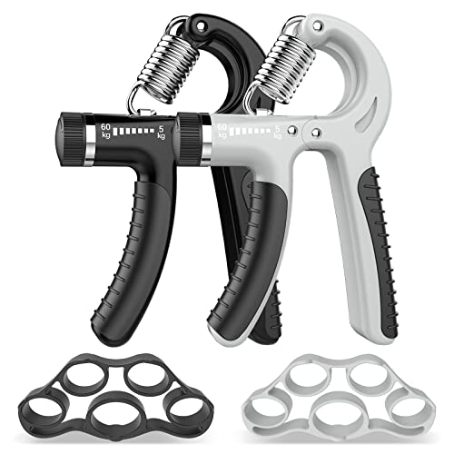 Grip Strength Trainer (2Pack) Hand Grip Strengthener Adjustable Resistance 11-132Lbs (5-60kg), Forearm Exerciser for Muscle Building and Injury Recover and Hand Rehabilitation Exercising