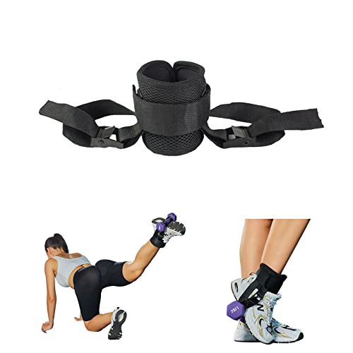 Adjustable Weight Dumbbell Ankle Straps, work out Cuff Attachment for Home & Gym, Add dumbbell weights to your feet, for Booty Workouts – Kickbacks, Leg Extensions, Lower Body Strength Training (Black 1pc)