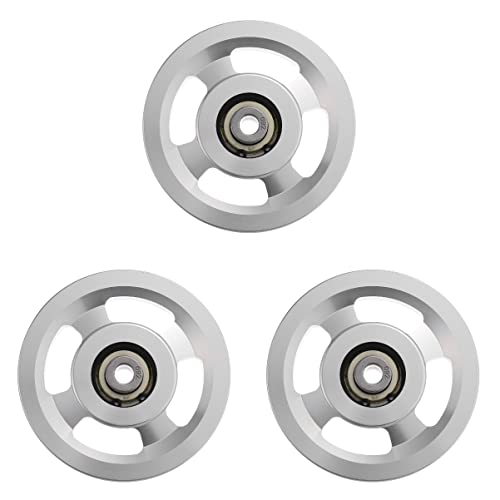 INOOMP 3Pcs Universal Aluminium Alloy Bearing Pulley Wheels Cable Machine Accessories, Diameter 95mm Pulley Wheel for Exercise Strength Training Fitness Equipment