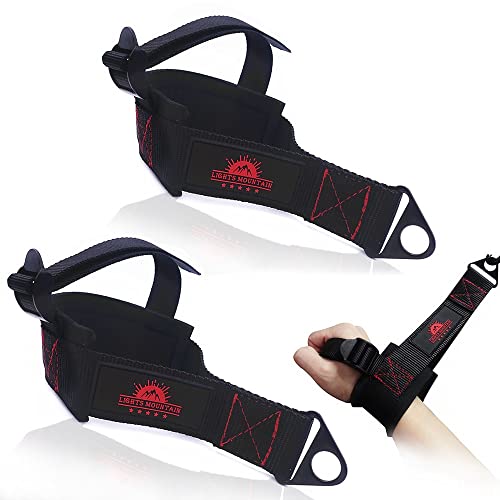 Lights Mountain 2 PCS Fitness One-Hand Wrist Strap Exercise Handle Arm Wrestling Forearm Strengthener,Pull-Down Multi Gym Bodybuilding Cable Attachment Tricep Handle