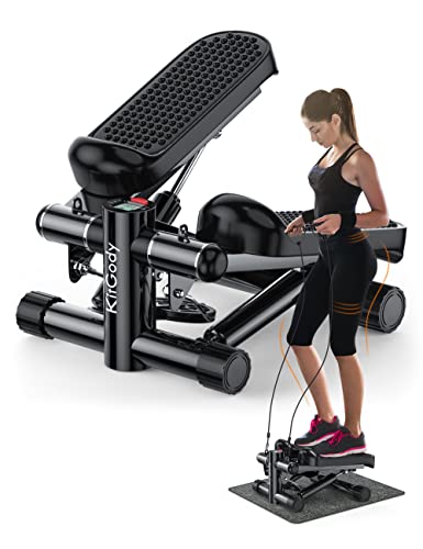 Kitgody Health & Fitness Mini Steppers for Exercise,Vertical Climber Stair Stepper Exercise Home Workou Equipment with Resistance Bands for Full Body Workout,330lbs Loading Capacity
