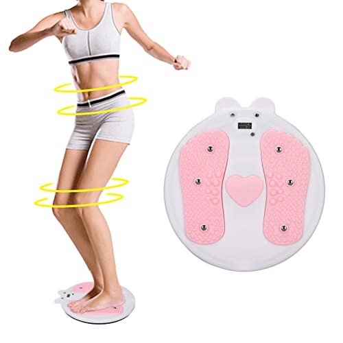 Electronic Twist Waist Disc Board, Ab Stomach Waist Exercise Twist Board, Pink Abdominal Workout Equipment, Acupressure Nodes Foot Massage