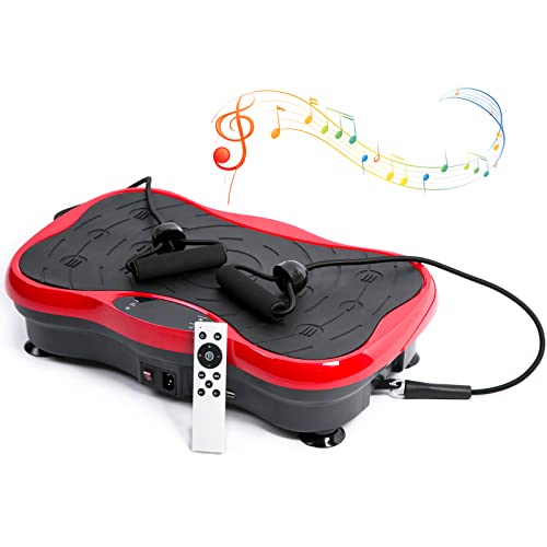 Vibration Platform Exercise Machine,Vibration Plate Fitness Massage Machine,Whole Body Vibration Shaking Machine,Vibration Trainer for Weight Loss& Workout,Max Weight Capacity 300lbs.(Red)