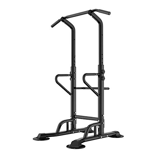 SogesHome Power Tower Pull Up Bar Station, Height Adjustable Dip Machine, AB Bar Stand, Workout Equipment for Home Gym Strength Training Fitness Exercise